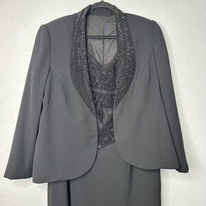 Chic Black Women's Pantsuit with Shimmering Detail